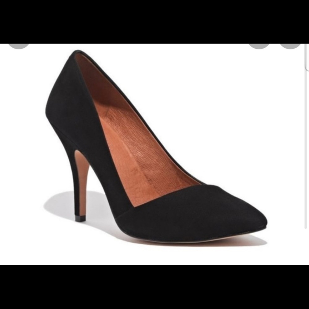 Madewell black pointed suede heel size 7